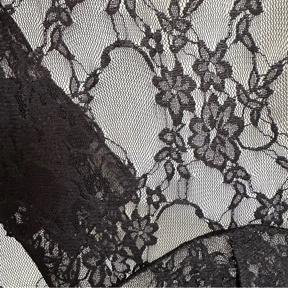 Vintage Ethos Duster Black Lace Floral Whimsigoth Goth Fairy Mesh Flare Sleeve - Picture 11 of 15